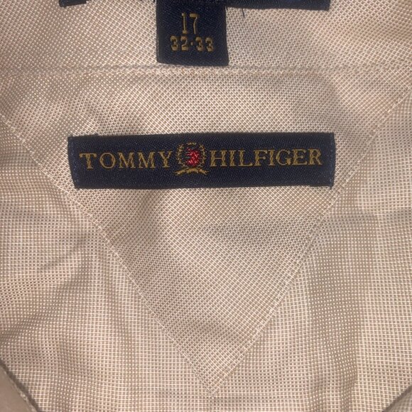 Tommy Hilfiger Button Down Yellow White TLC The Lifetime Collar 17 32/33 Men - Picture 3 of 10